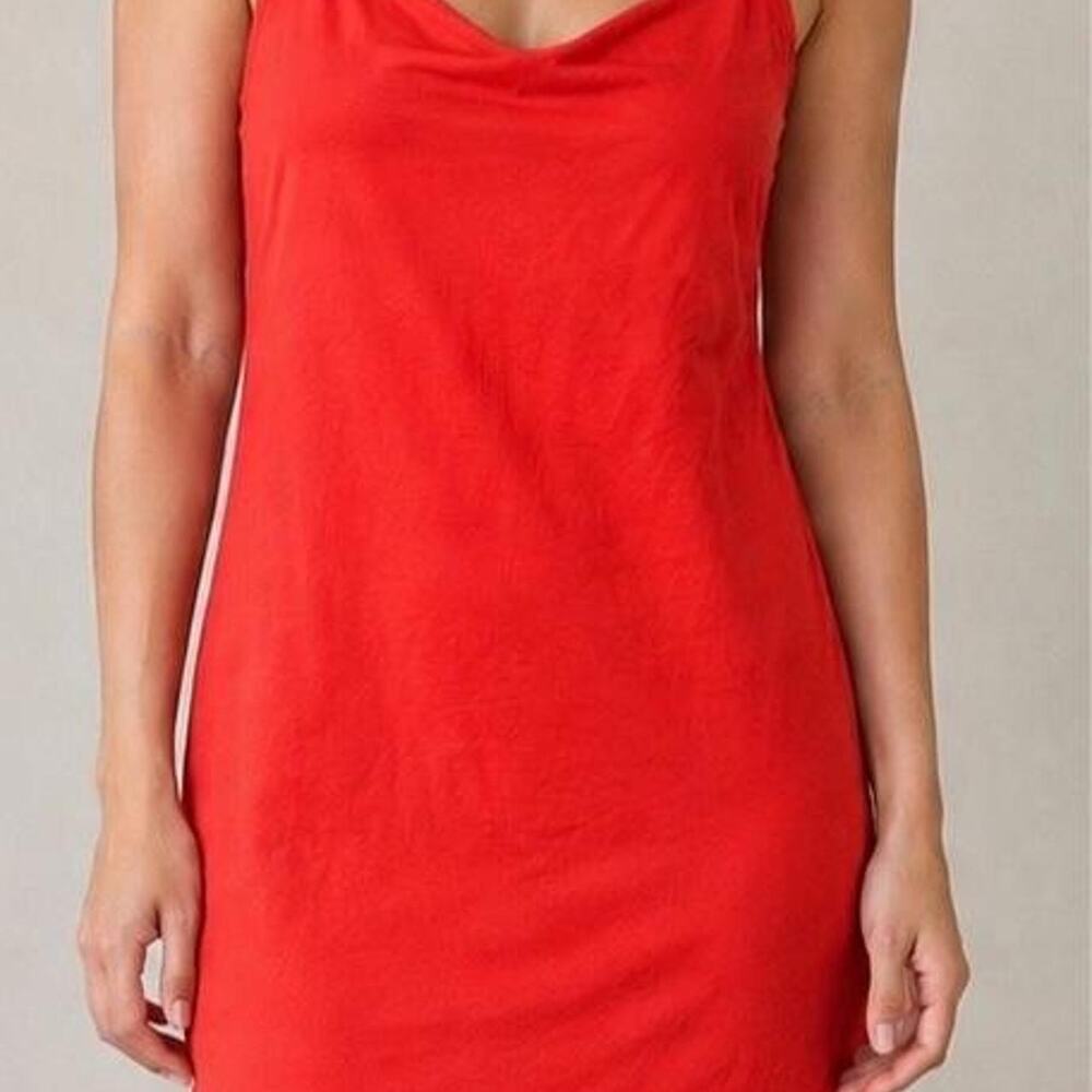 Womens red cowl neck mini